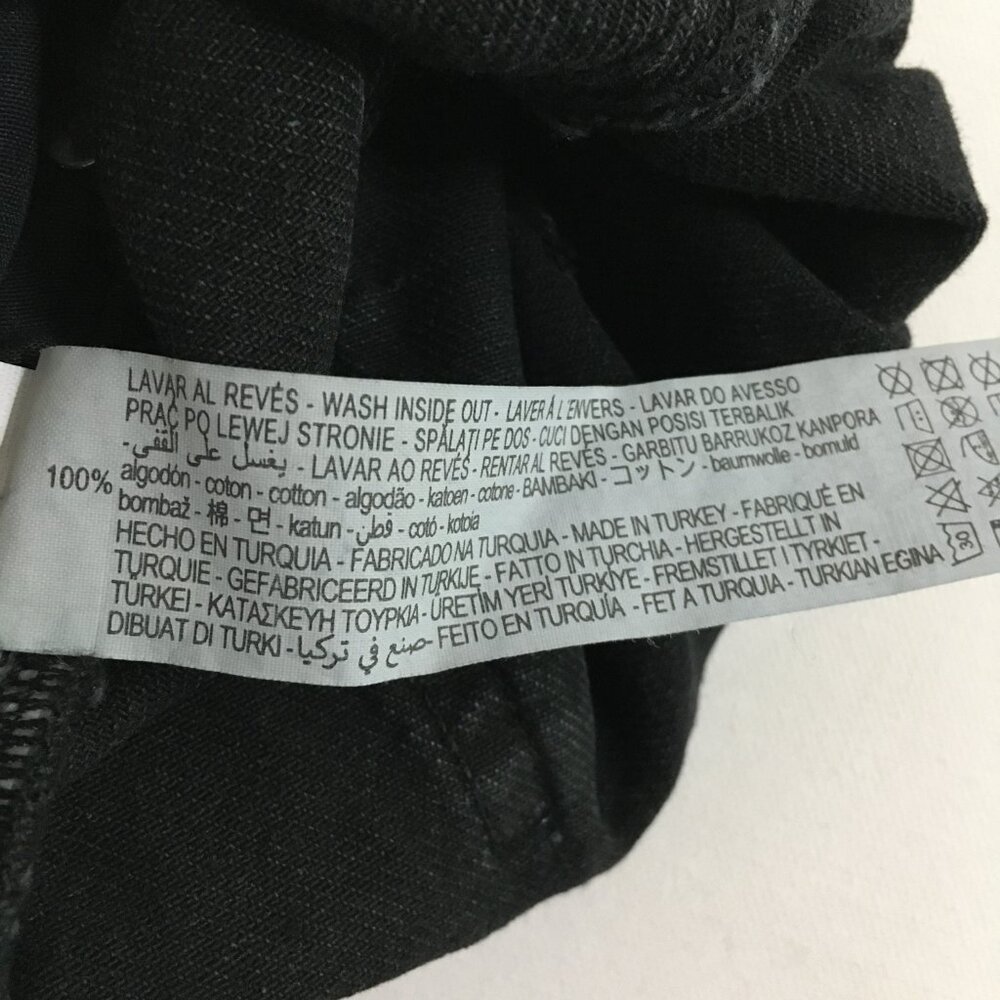 ZARA High Waist Baggy Fit Paper Bag Carrot Leg Ankle Rigid Black Womens 6 - Picture 11 of 16